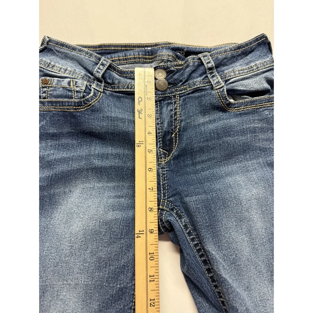 Wallflower The Luscious Curvy Bootcut Jeans Womens 7 Blue Denim Cotton Low Rise
